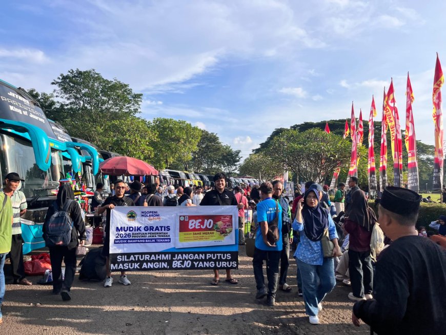 320 Bus Mudik Gratis Jateng 2026 Dilepas dari TMII, Bejo Jahe Merah Siapkan 32 Ribu Paket