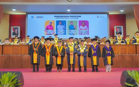 Empat Profesor Baru UNNES Resmi Dikukuhkan, Perkuat Inovasi dari Olahraga hingga Teknologi Berbasis Lingkungan