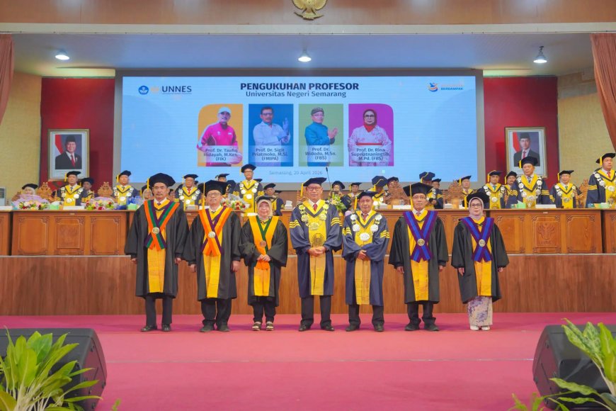 Empat Profesor Baru UNNES Resmi Dikukuhkan, Perkuat Inovasi dari Olahraga hingga Teknologi Berbasis Lingkungan