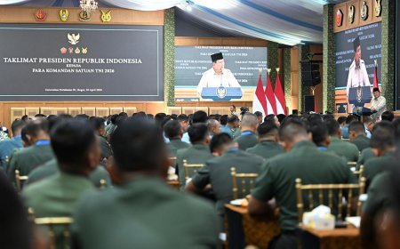 Beri Taklimat Kepada 1.500 Komandan Satuan TNI, Presiden Prabowo Kobarkan Semangat Juang dan Soliditas